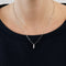 Collier Chaîne et pendentif en or gris, trois diamants. 58 Facettes DV0617-1