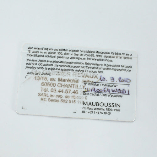 Bague 55.5 Mauboussin Bague MAUBOUSSIN - Alliance "Passion eternity" 58 Facettes DV3015-1