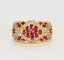 Bague 54 Bague Boule en or jaune rubis facettés et lignes de diamants 58 Facettes DV2518-1