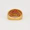 Bague 54 Bague Boule en or jaune rubis facettés et lignes de diamants 58 Facettes DV2518-1
