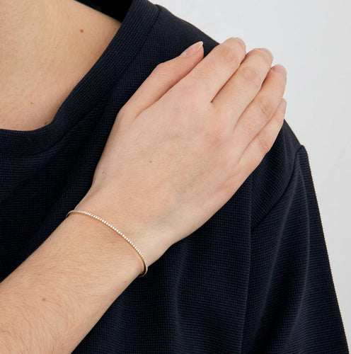 Bracelet Messika - Skinny Bracelet en or rose et serti de diamants 58 Facettes DV0624-1