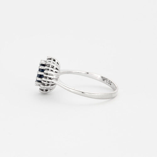 Bague Bague marguerite en or gris saphir et diamants 58 Facettes DV0631-2