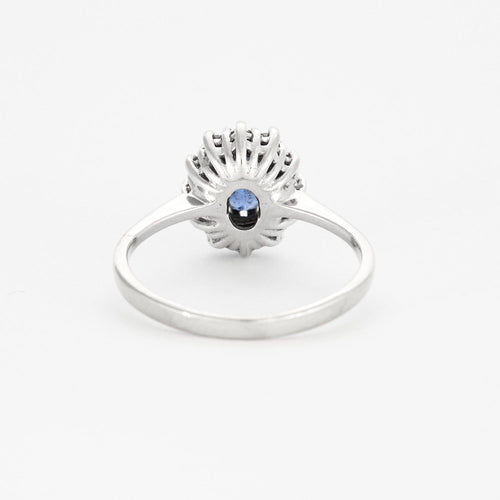 Bague Bague marguerite en or gris saphir et diamants 58 Facettes DV0631-2