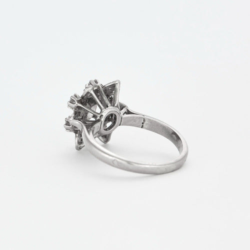 Bague 48 Bague Fleur en platine et or gris diamants 58 Facettes DV0629-1