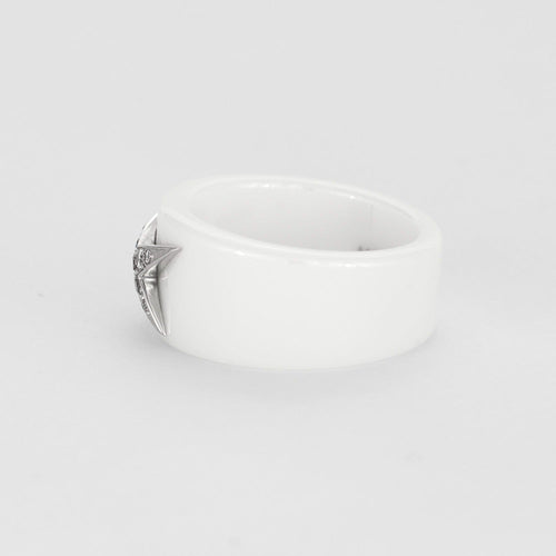Bague 53 MAUBOUSSIN - Etoile d'ange.  Bague céramique blanche or blanc et diamants 58 Facettes DV0630-1