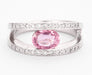 Bague 57 Bague en or gris saphir rose et diamants 58 Facettes DV0056-8