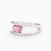 Bague 57 Bague en or gris saphir rose et diamants 58 Facettes DV0056-8