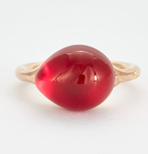Bague POMELLATO - Rouge Passion - Bague en rose et rubis de synthèse 58 Facettes DV0636-2