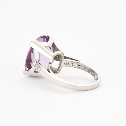 Bague 44 MAUBOUSSIN - Mon bébé d'amour - Bague or gris améthyste et diamants 58 Facettes DV2688-1