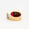 Bague 57 Bague Tank - platine, or jaune, rubis et diamants 58 Facettes DV2524-3