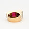 Bague 57 Bague Tank - platine, or jaune, rubis et diamants 58 Facettes DV2524-3