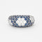 Bague 52 Bague boule pavage diamants et saphirs 58 Facettes DV0643-2-52-1