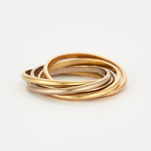 Bague 51 CARTIER Bague Trinity cinq anneaux en or de trois couleurs 58 Facettes DV0637-1-51-2