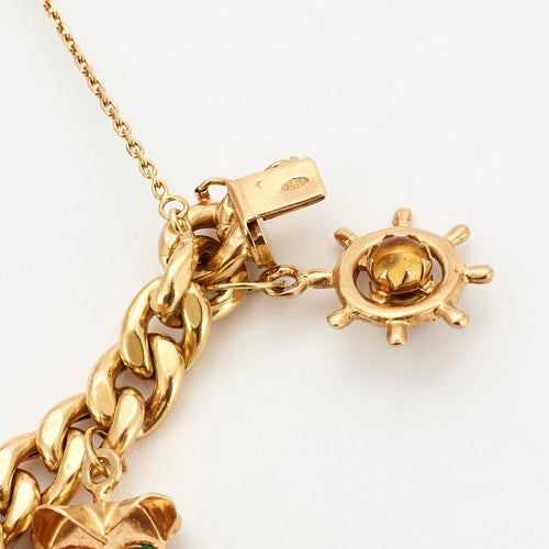 Bracelet Important Bracelet gourmette et pampilles en or jaune 58 Facettes DV0647-7