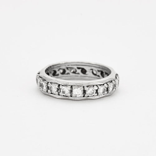 Bague 50 Alliance en or gris et diamants 58 Facettes DV0647-1