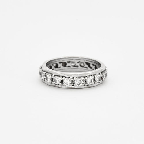 Bague 50 Alliance en or gris et diamants 58 Facettes DV0647-1