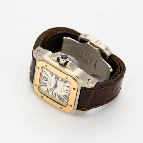 Montre CARTIER - Montre modèle Santos 100 or jaune 58 Facettes DV0654-1