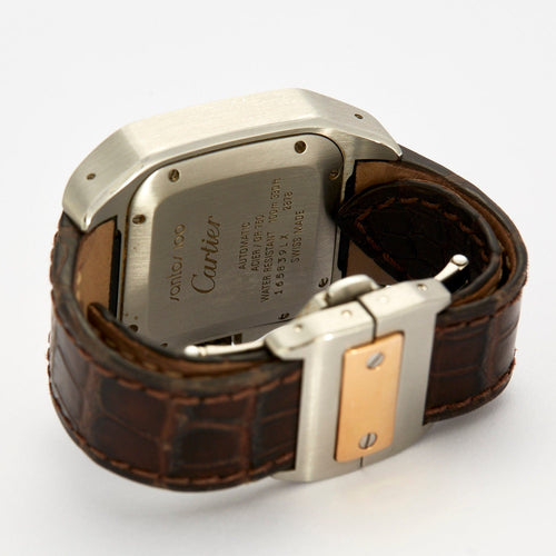 Montre CARTIER - Montre modèle Santos 100 or jaune 58 Facettes DV0654-1