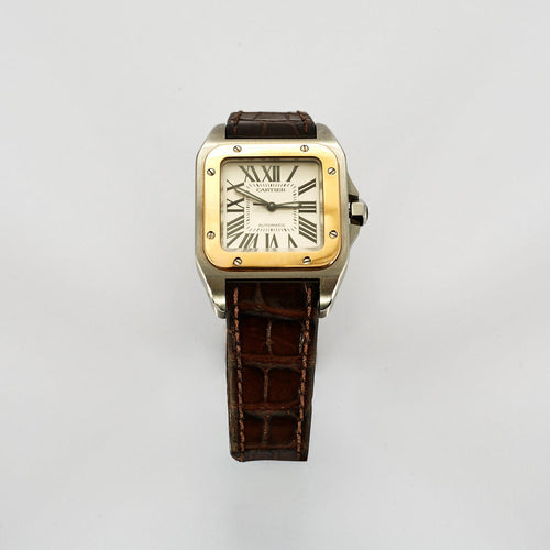 Montre CARTIER - Montre modèle Santos 100 or jaune 58 Facettes DV0654-1