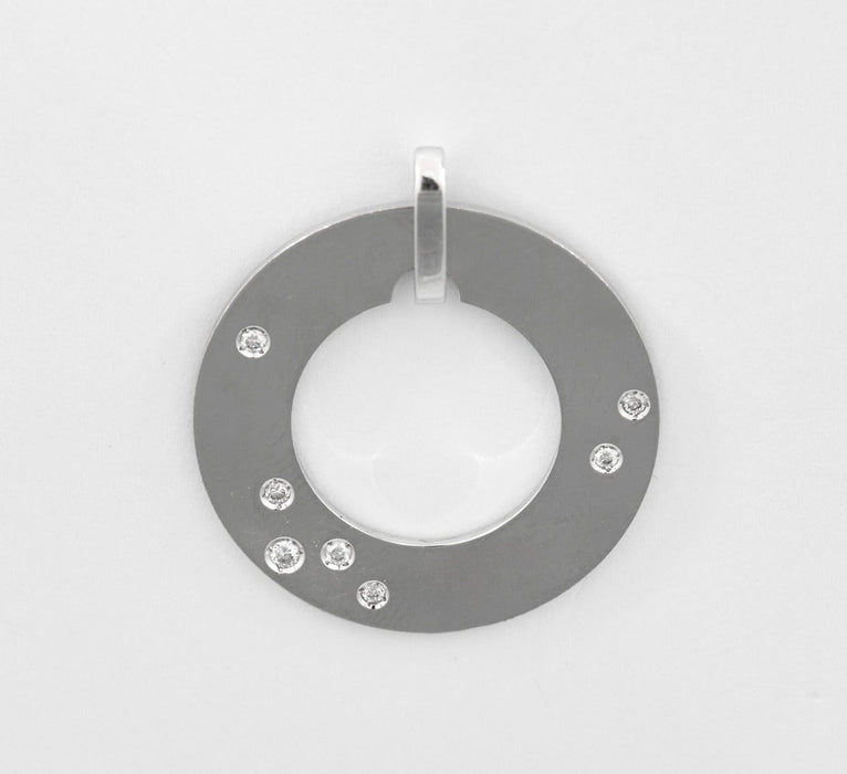 Pendentif DINH VAN - Pendentif Cible en or gris et diamants 58 Facettes DV3355-5