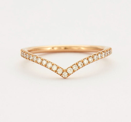 Bague 50 Alliance or rose et diamants 58 Facettes DV3364-2