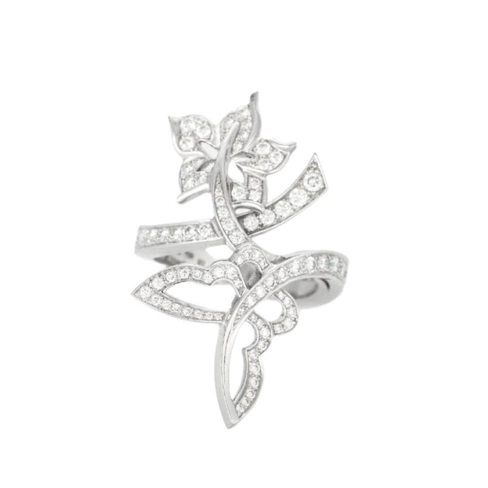 Bague 51 VAN CLEEF & ARPELS - Bague Flying Butterfly or gris diamants 58 Facettes DV3419-7