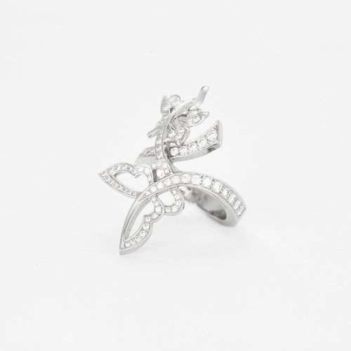 Bague 51 VAN CLEEF & ARPELS - Bague Flying Butterfly or gris diamants 58 Facettes DV3419-7