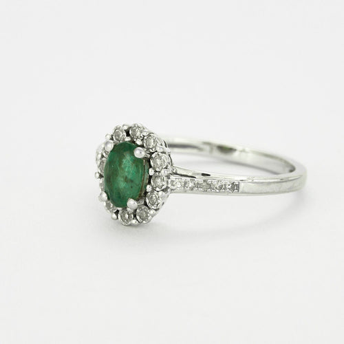 Bague 52 Bague en or gris émeraude et diamants 58 Facettes DV3337-3