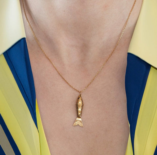 Pendentif Pendentif Poisson en or jaune 58 Facettes DV0658-9