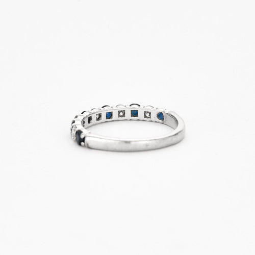 Bague 50 Demi-alliance en or gris saphir et diamants 58 Facettes DV0658-2-50-5