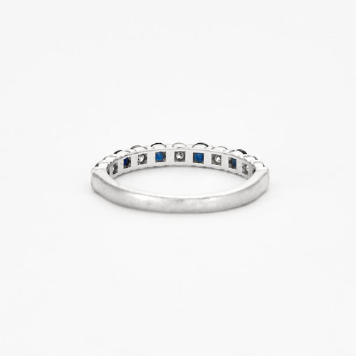 Bague 50 Demi-alliance en or gris saphir et diamants 58 Facettes DV0658-2-50-5