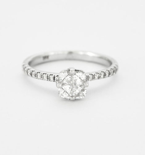 Bague 51 Bague en or gris et diamants 58 Facettes DV3759-2