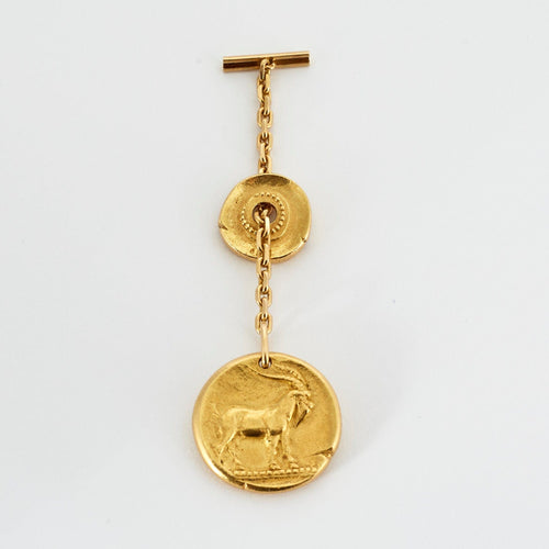 Pendentif VAN CLEEF & ARPELS - GEORGE L'ENFANT -  Médaille Zodiaque Capricorne or jaune 58 Facettes DV0662-1