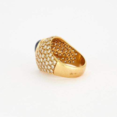 Bague 48 Bague en or jaune saphir et diamants 58 Facettes DV0663-3
