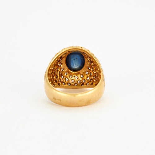 Bague 48 Bague en or jaune saphir et diamants 58 Facettes DV0663-3