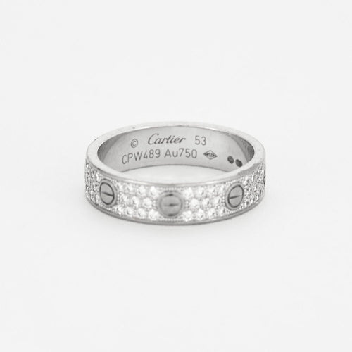 Bague 53 CARTIER- Bague Love or gris et diamants 58 Facettes DV3922-1