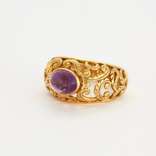 Bague 53 Bague en or jaune avec améthyste 58 Facettes DV3841-4