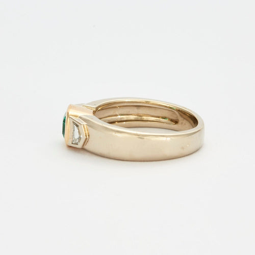 Bague 58 Bague en or blanc et jaune, émeraude et diamants 58 Facettes DV3731-1