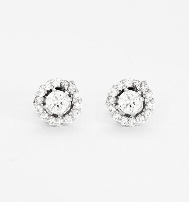 Boucles d'oreilles Boucles d'oreilles en or gris et diamants 58 Facettes DV0661-1