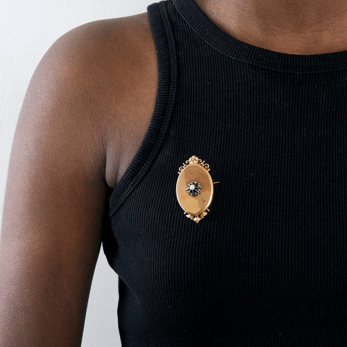 Broche Broche en or rose et diamant de taille ancienne 58 Facettes DV3152-1