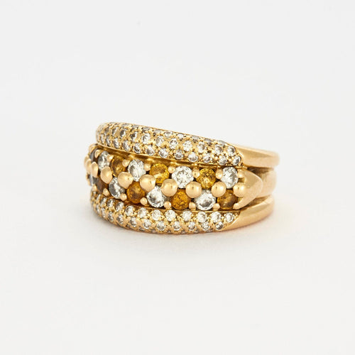 Bague 55 Bague en or jaune sertis de diamants et saphirs 58 Facettes DV0129-3-55-2