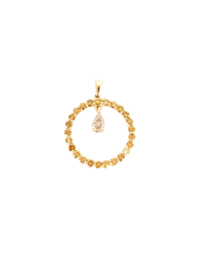 Pendentif Pendentif cercle or jaune et diamants de couleurs 58 Facettes DV2800-10