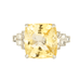 Bague 54 Bague or blanc ornée d'un saphir jaune et diamants 58 Facettes DV0671-5-54-3