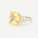 Bague 54 Bague or blanc ornée d'un saphir jaune et diamants 58 Facettes DV0671-5-54-3