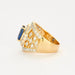 Bague 54 Bague boule or jaune sertis d'un saphir et diamants 58 Facettes DV0671-9-54-3