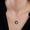 Collier Collier en or gris diamants noirs et diamants blancs 58 Facettes DV3899-1