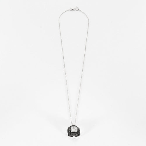 Collier Collier en or gris diamants noirs et diamants blancs 58 Facettes DV3899-1