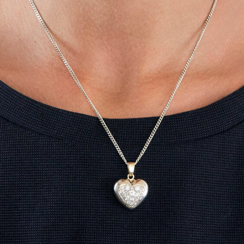 Pendentif Pendentif coeur en or rhodié et diamants 58 Facettes DV0670-2