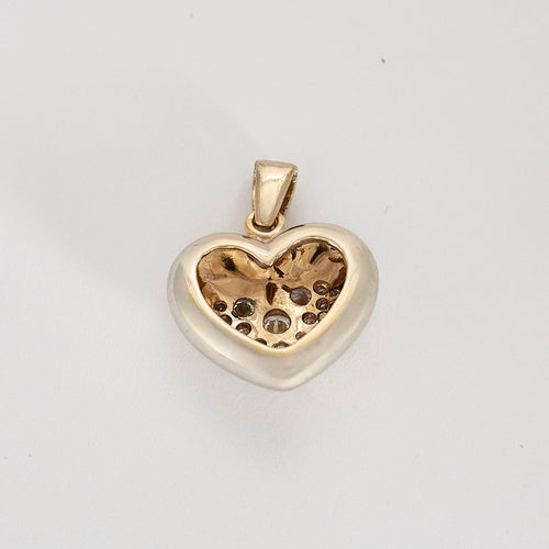 Pendentif Pendentif coeur en or rhodié et diamants 58 Facettes DV0670-2