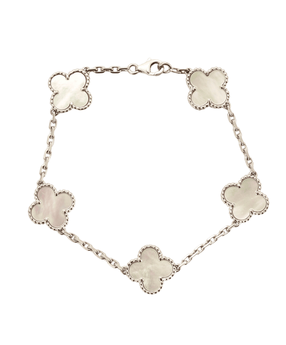 Bracelet VAN CLEEF & ARPELS - Bracelet Alhambra or gris et nacre 58 Facettes DV0672-1